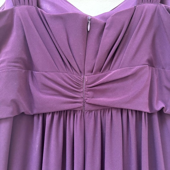 Betsy & Adam Sleeveless Draped Purple Evening Gown Rhinestone Accents 22W - Picture 5 of 13